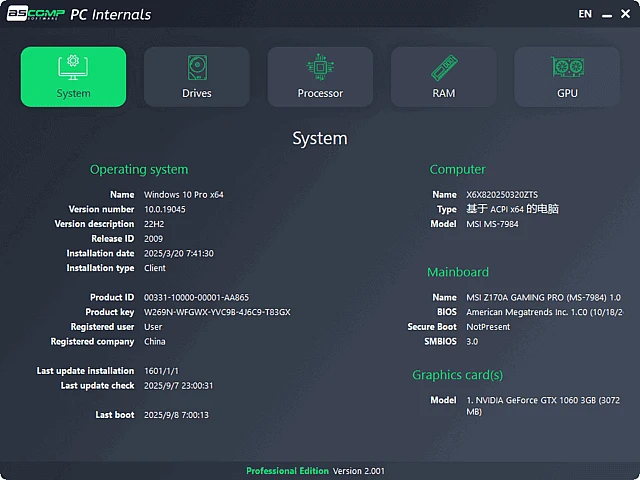 图片[1]-ASCOMP PC Internals(硬件监控程序) Pro v2.003 便携版-五九软件库